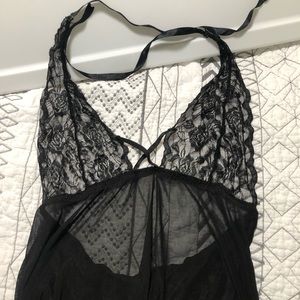 Black lingerie nightie